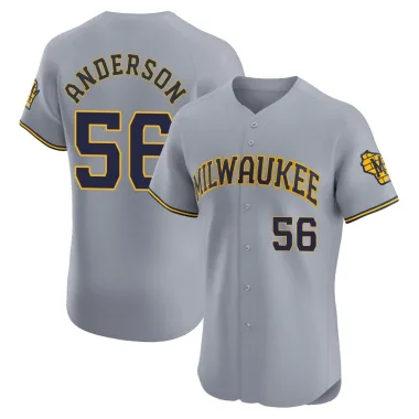 Grant Anderson Men's Elite Milwaukee Brewers Gray Road Jersey