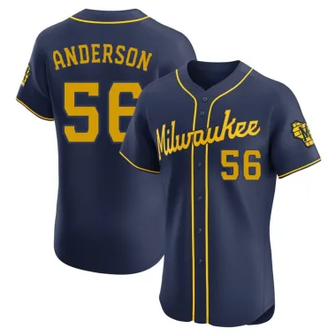 Grant Anderson Men's Elite Milwaukee Brewers Navy Alternate Jersey