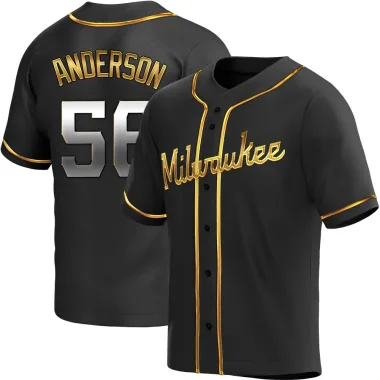 Grant Anderson Men's Replica Milwaukee Brewers Black Golden Alternate Jersey