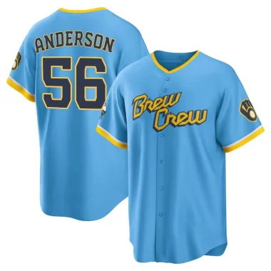 Grant Anderson Men's Replica Milwaukee Brewers Blue Powder 2022 City Connect Jersey