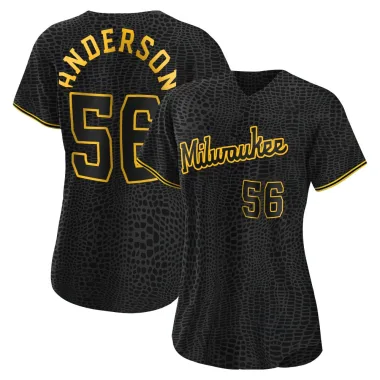 Grant Anderson Women's Authentic Milwaukee Brewers Black Snake Skin City Jersey