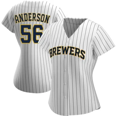 Grant Anderson Women's Replica Milwaukee Brewers White/Navy Alternate Jersey