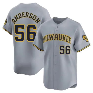 Grant Anderson Youth Limited Milwaukee Brewers Gray Away Jersey