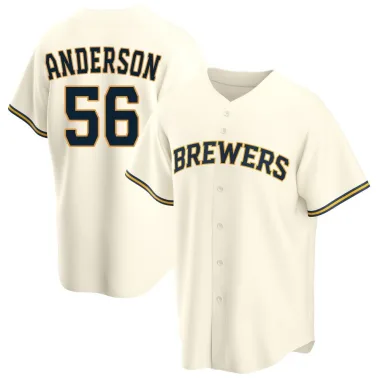 Grant Anderson Youth Replica Milwaukee Brewers Cream Home Jersey