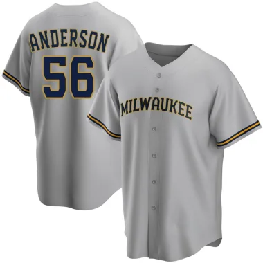 Grant Anderson Youth Replica Milwaukee Brewers Gray Road Jersey