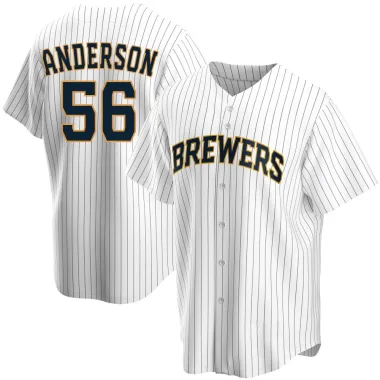 Grant Anderson Youth Replica Milwaukee Brewers White Home Jersey