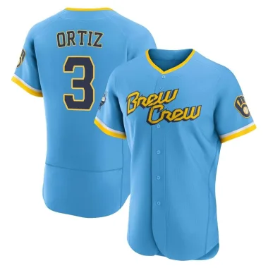 Joey Ortiz Men's Authentic Milwaukee Brewers Blue Powder 2022 City Connect Jersey