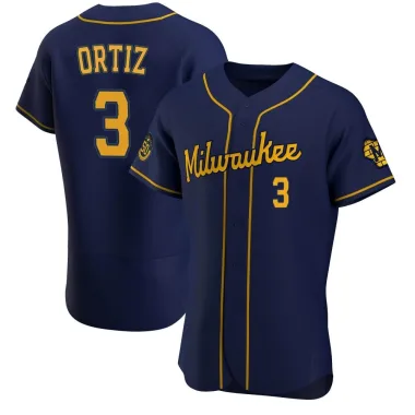 Joey Ortiz Men's Authentic Milwaukee Brewers Navy Alternate Jersey