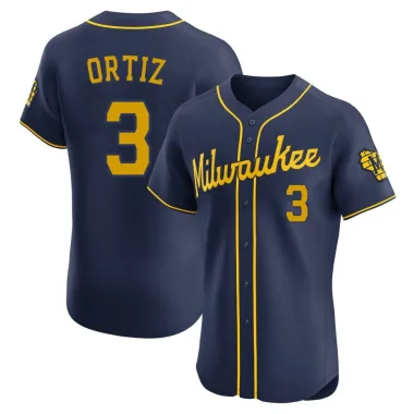 Joey Ortiz Men's Elite Milwaukee Brewers Navy Alternate Jersey