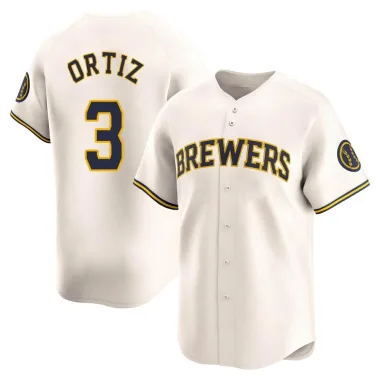 Joey Ortiz Men's Limited Milwaukee Brewers Cream Home Jersey