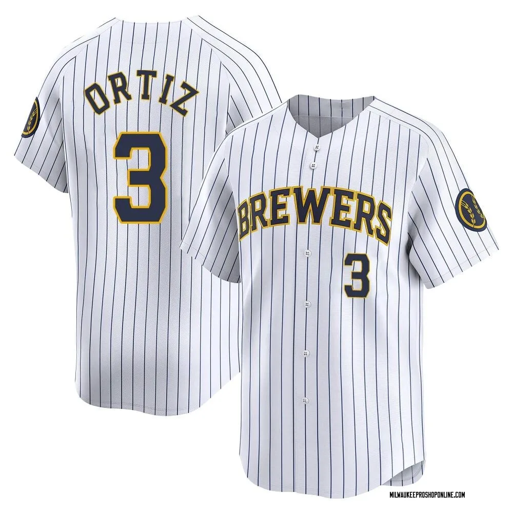 Joey Ortiz Youth Limited Milwaukee Brewers White Alternate Jersey