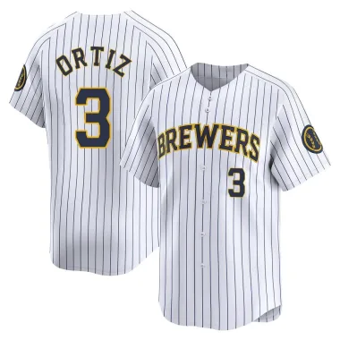 Joey Ortiz Youth Limited Milwaukee Brewers White Alternate Jersey