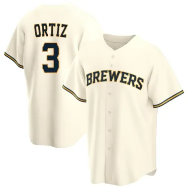 Joey Ortiz Youth Replica Milwaukee Brewers Cream Home Jersey