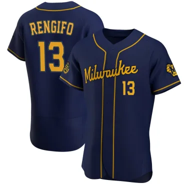 Luis Rengifo Men's Authentic Milwaukee Brewers Navy Alternate Jersey