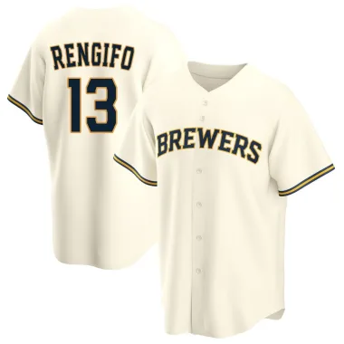 Luis Rengifo Men's Replica Milwaukee Brewers Cream Home Jersey