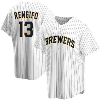 Luis Rengifo Youth Replica Milwaukee Brewers White Home Jersey