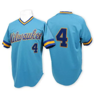 Paul Molitor Men's Authentic Milwaukee Brewers Blue Throwback Jersey