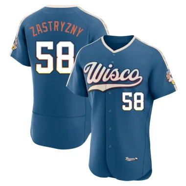 Rob Zastryzny Men's Authentic Milwaukee Brewers Blue Mineral 2026 City Connect Stadium Jersey