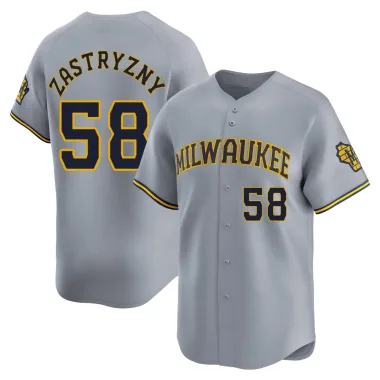 Rob Zastryzny Men's Limited Milwaukee Brewers Gray Away Jersey