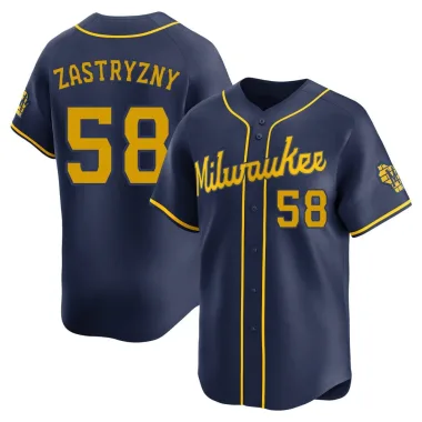 Rob Zastryzny Men's Limited Milwaukee Brewers Navy Alternate Jersey