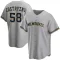 Rob Zastryzny Men's Replica Milwaukee Brewers Gray Road Jersey