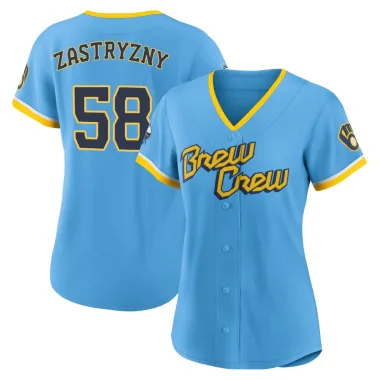 Rob Zastryzny Women's Authentic Milwaukee Brewers Blue Powder 2022 City Connect Jersey