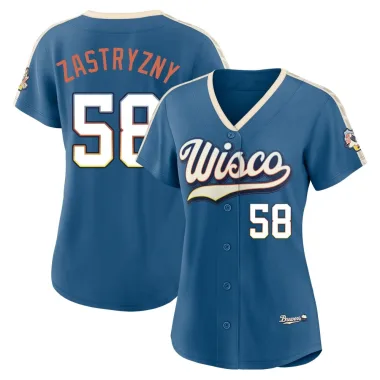 Rob Zastryzny Women's Limited Milwaukee Brewers Blue Mineral 2026 City Connect Stadium Jersey