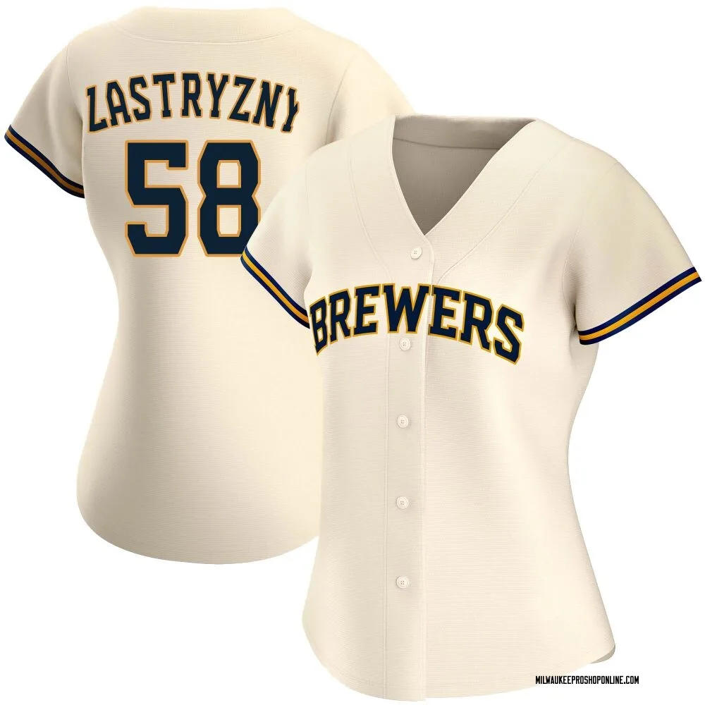 Rob Zastryzny Women's Replica Milwaukee Brewers Cream Home Jersey