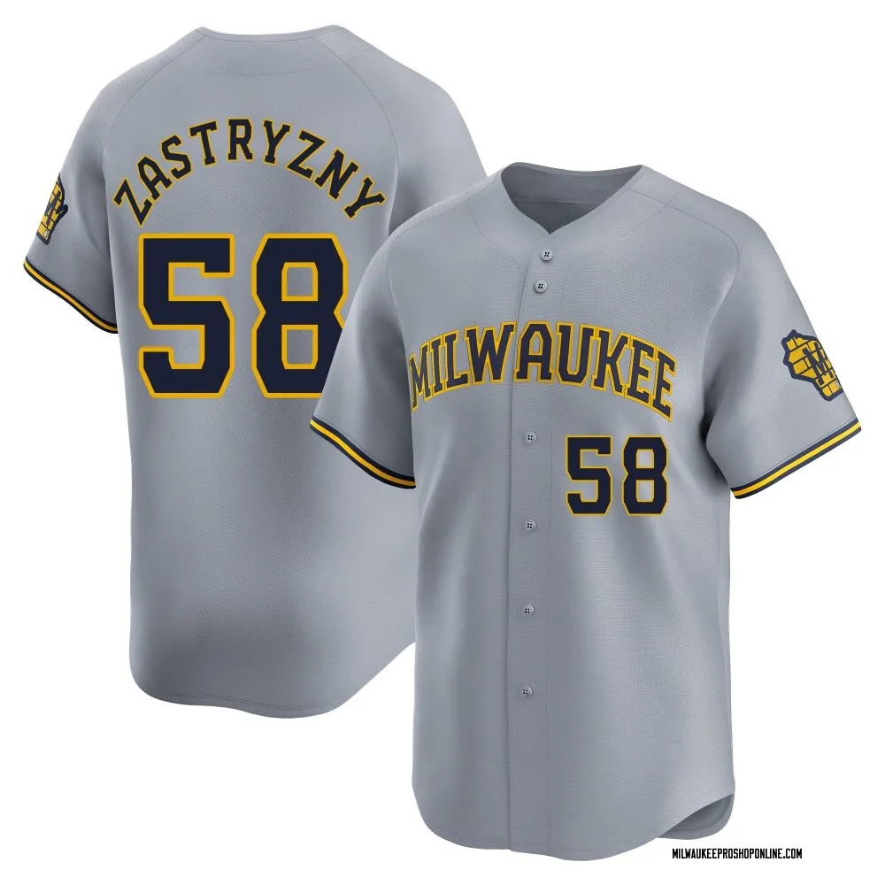 Rob Zastryzny Youth Limited Milwaukee Brewers Gray Away Jersey