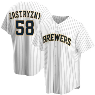 Rob Zastryzny Youth Replica Milwaukee Brewers White Home Jersey