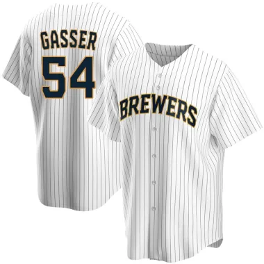 Robert Gasser Youth Replica Milwaukee Brewers White Home Jersey