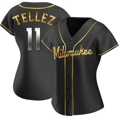 Rowdy Tellez Women's Replica Milwaukee Brewers Black Golden Alternate Jersey