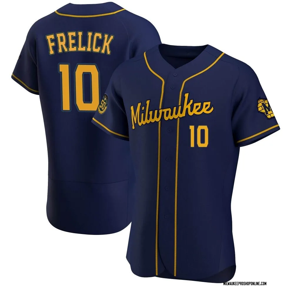Sal Frelick Men's Authentic Milwaukee Brewers Navy Alternate Jersey